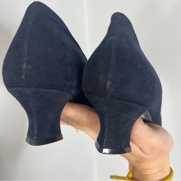 Thierry Rabotin Size 39 Rose Blue Suede Italiian Rounded Toe Heels - Picture 4 of 8